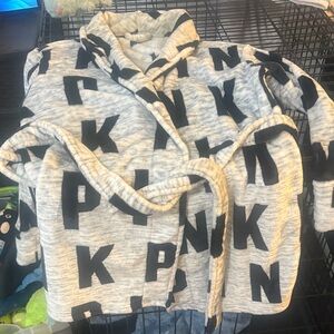 PINK Victoria's Secret Kids Gray and Black Hoodie